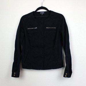 Express Black Moto Jacket w/ Zip Chest Pockets Size S
